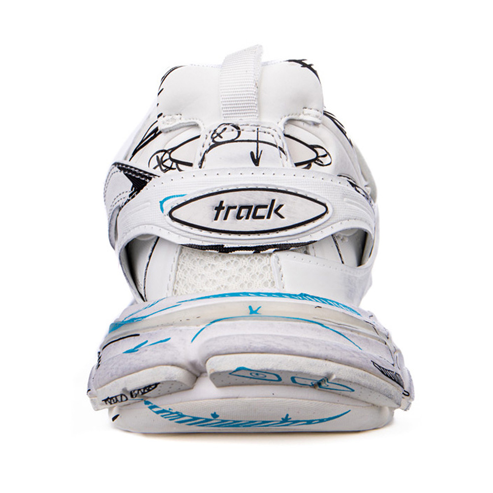 Balenciaga Track 3.0 White Blue Black High Art Graffiti