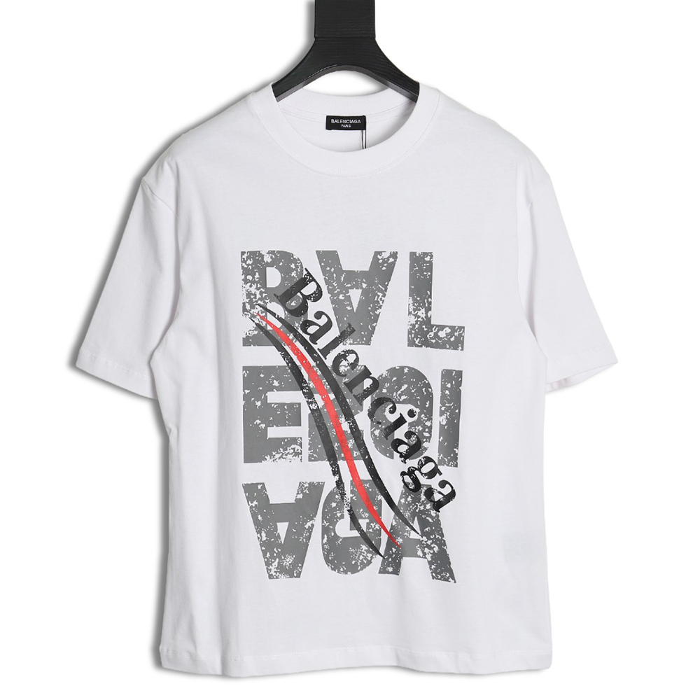 Balenciaga mottled old letter logo short sleeve
