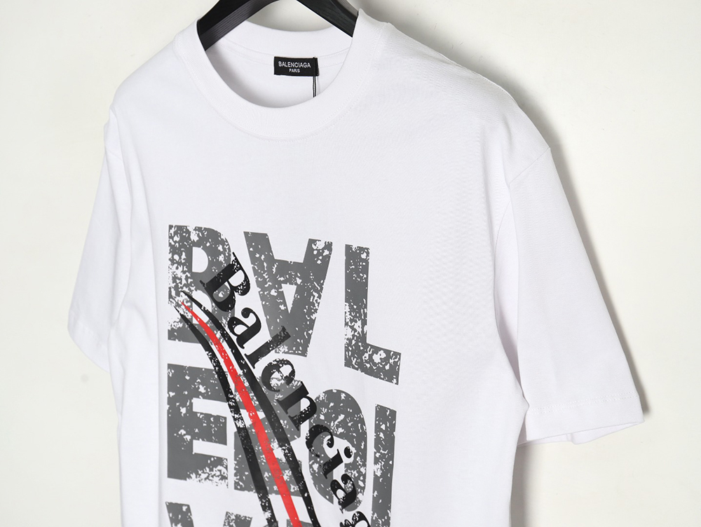 Balenciaga mottled old letter logo short sleeve