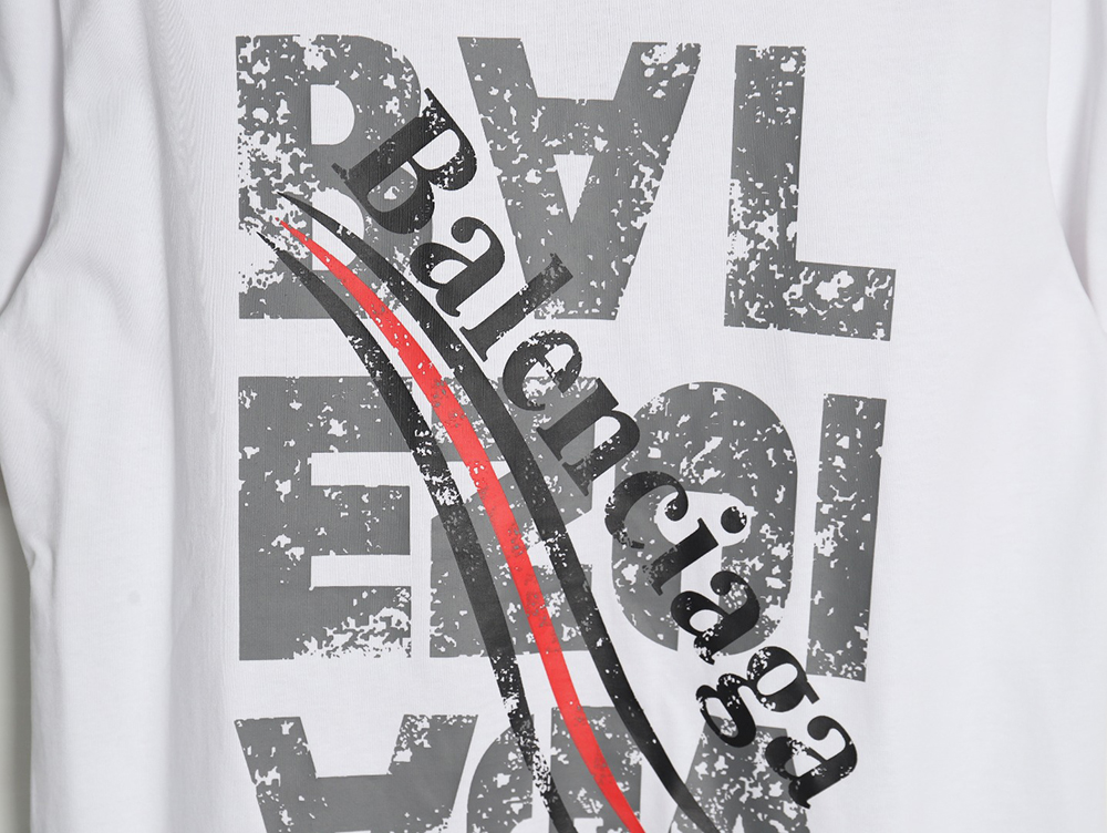 Balenciaga mottled old letter logo short sleeve