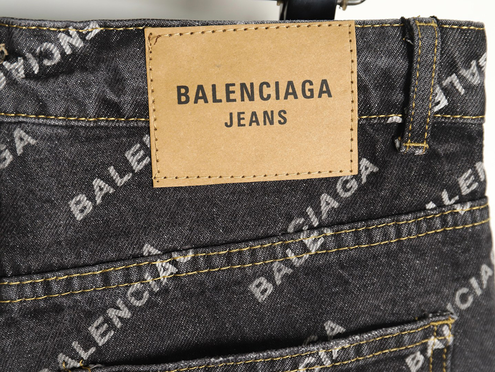 Balenciaga classic barrage print denim trousers TSK1