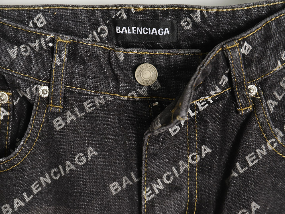 Balenciaga classic barrage print denim trousers TSK1