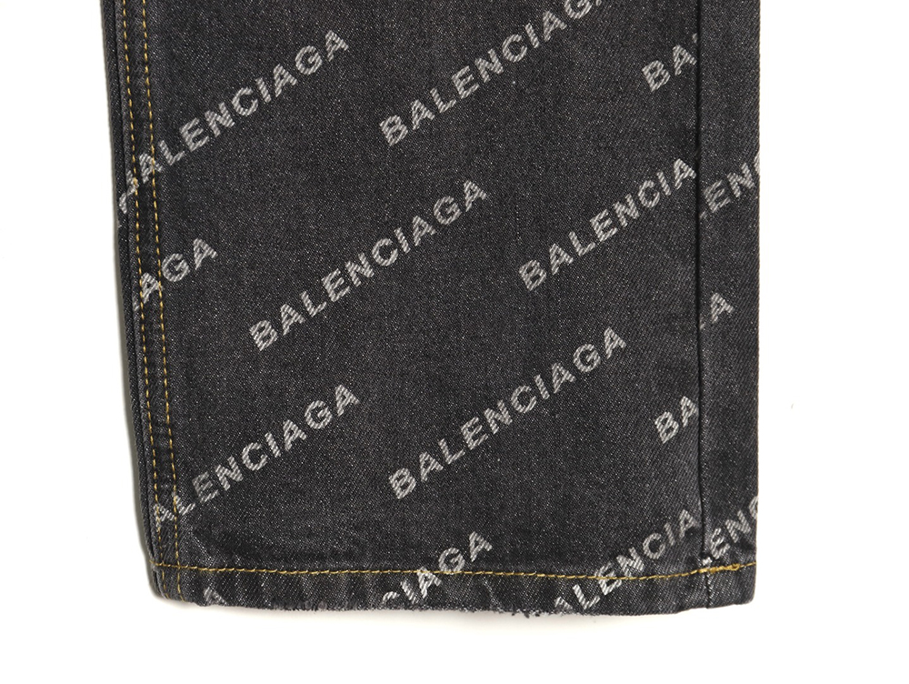 Balenciaga classic barrage print denim trousers TSK1