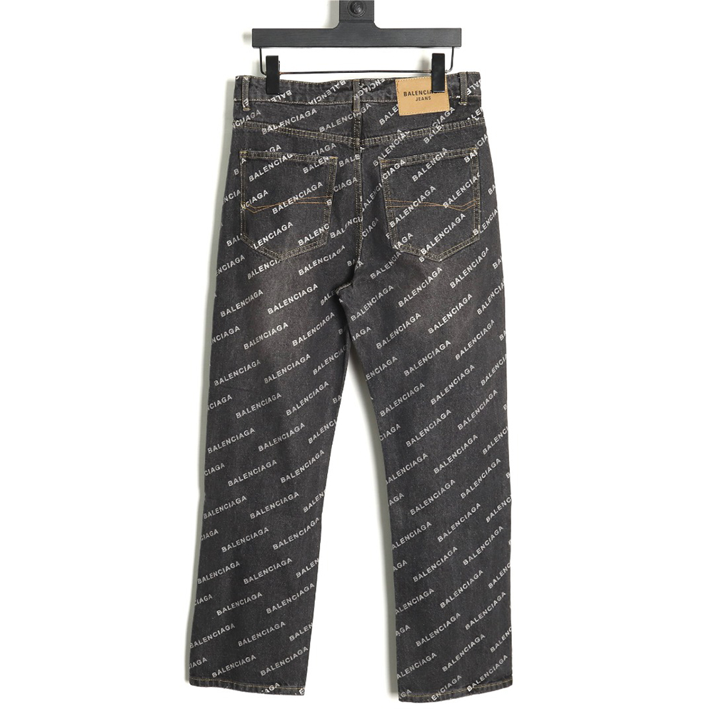 Balenciaga classic barrage print denim trousers TSK1