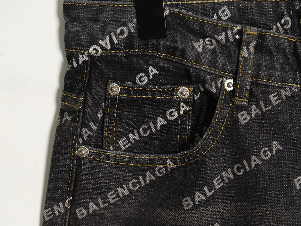 Balenciaga classic barrage print denim trousers TSK1