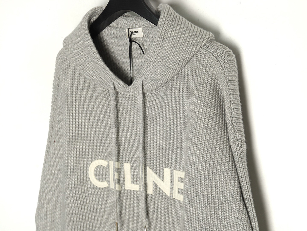 Celine felt lettering hooded sweater