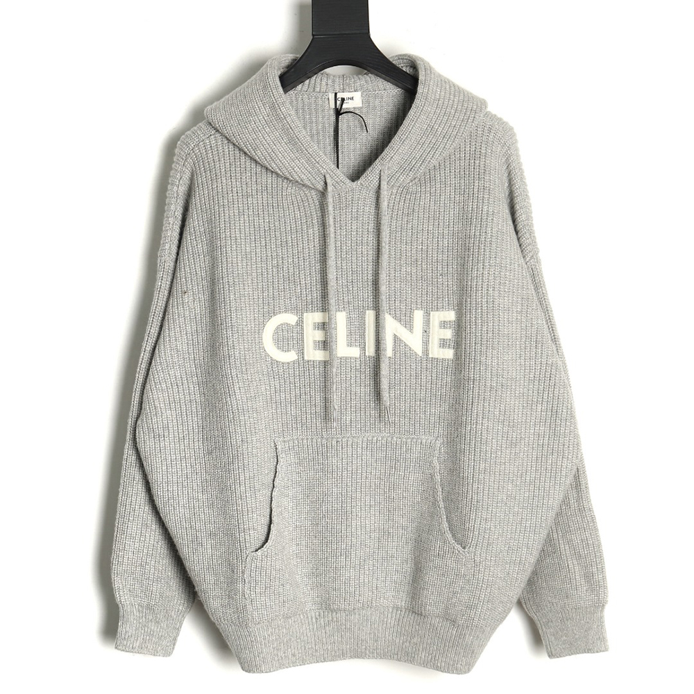 Celine felt lettering hooded sweater