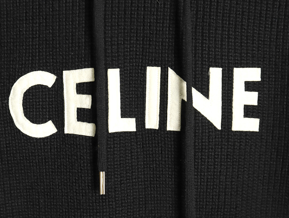 Celine felt lettering hooded sweater TSK1