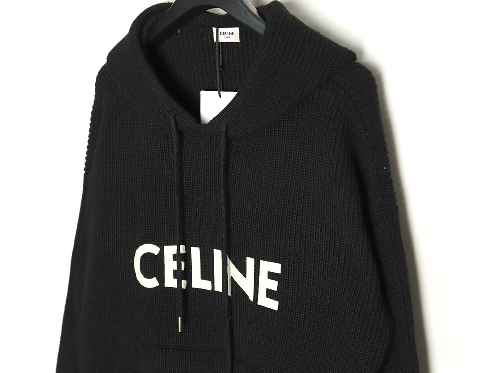 Celine felt lettering hooded sweater TSK1