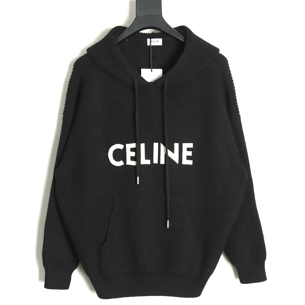 Celine felt lettering hooded sweater TSK1