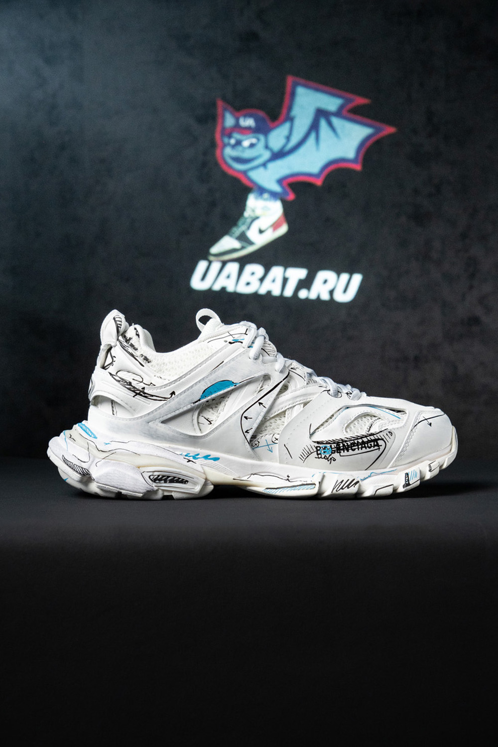 Balenciaga Track 3.0 White Blue Black High Art Graffiti