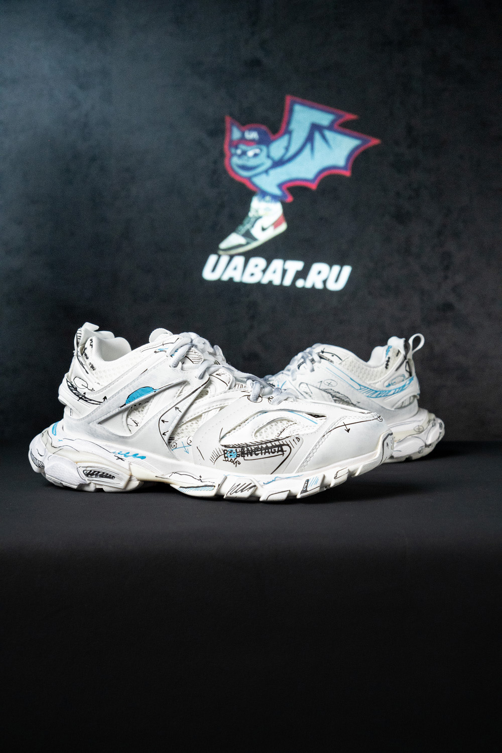 Balenciaga Track 3.0 White Blue Black High Art Graffiti