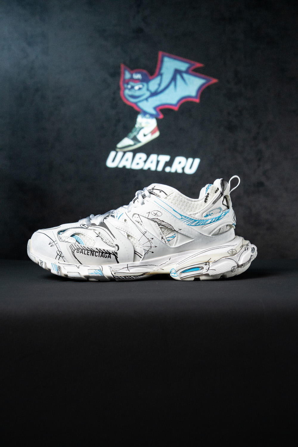 Balenciaga Track 3.0 White Blue Black High Art Graffiti