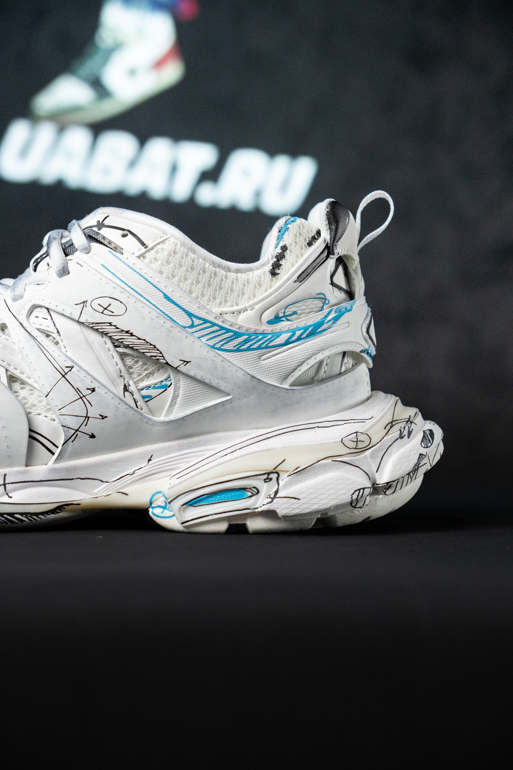 Balenciaga Track 3.0 White Blue Black High Art Graffiti