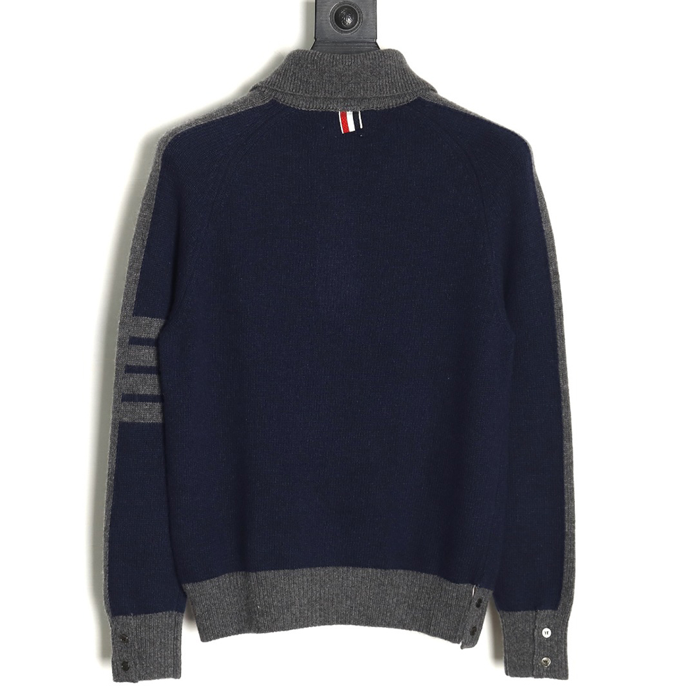 Thom Browne color-block wool lapel sweater TSK1