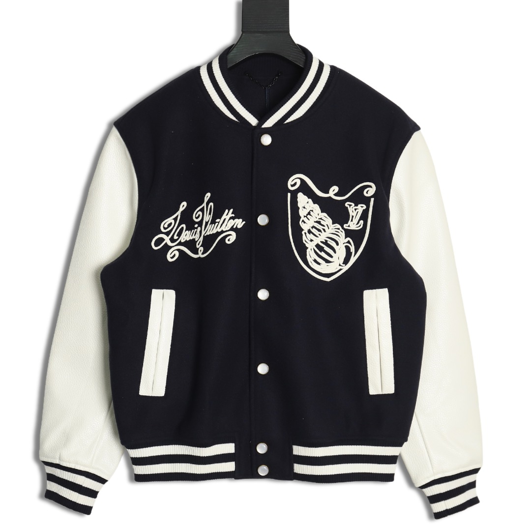 Louis Vuitton conch embroidered logo baseball jacket S-XL