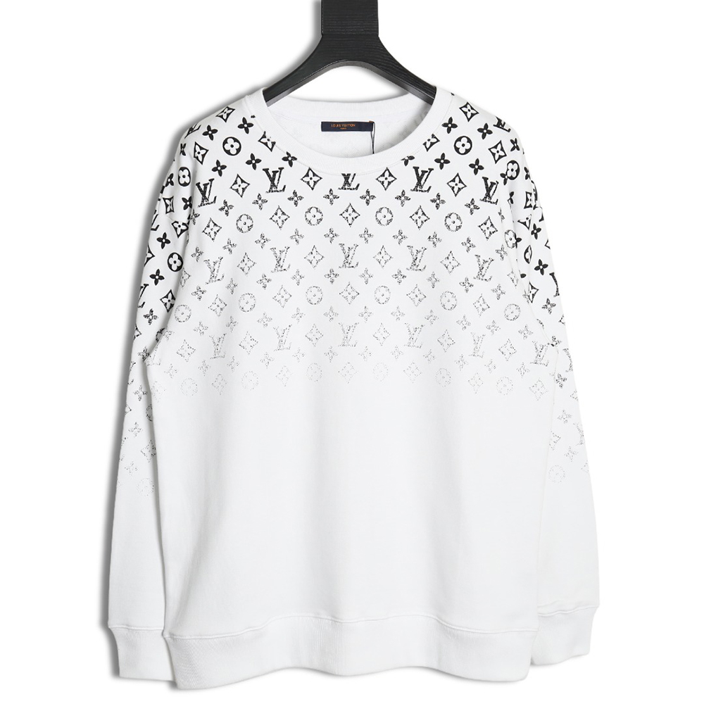 Louis Vuitton all-over monogram gradient round neck sweatshirt S-L