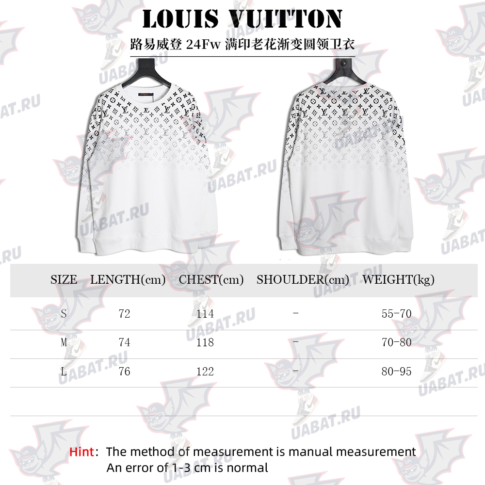 Louis Vuitton all-over monogram gradient round neck sweatshirt S-L