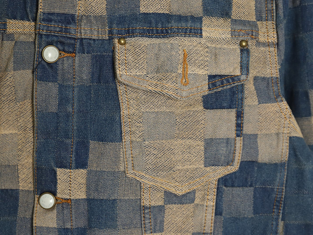 Louis Vuitton Pixel Checkerboard Denim Jacket 46-52