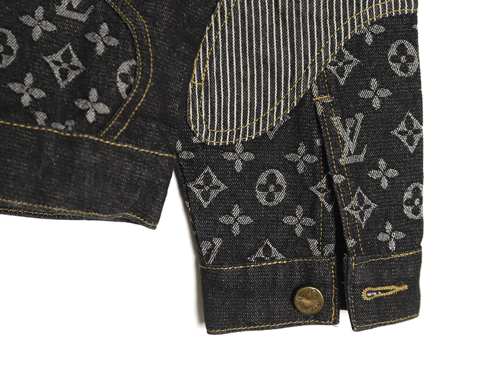 Louis vuitton patchwork contrast washed denim jacket 46-52