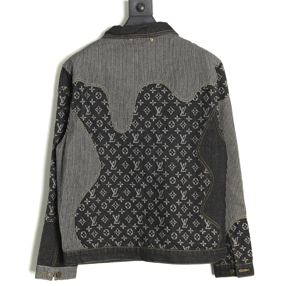 Louis vuitton patchwork contrast washed denim jacket 46-52
