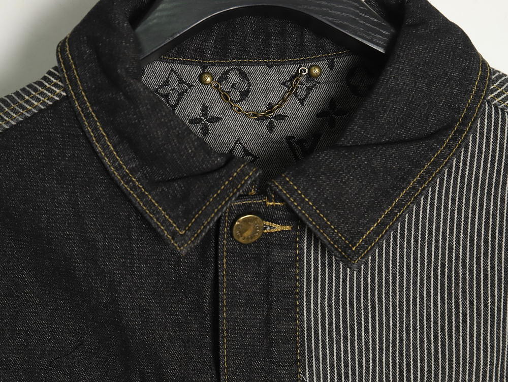 Louis vuitton patchwork contrast washed denim jacket 46-52