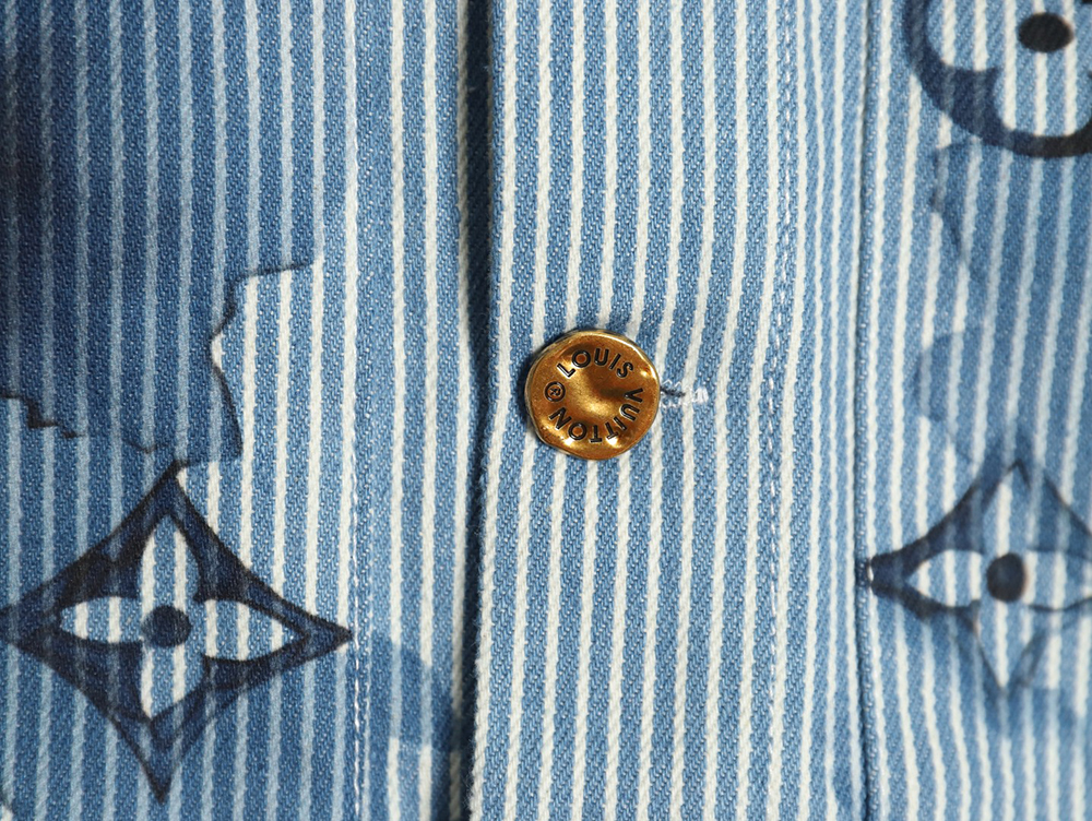 Louis vuitton blue ink monogram denim shirt jacket S-XL