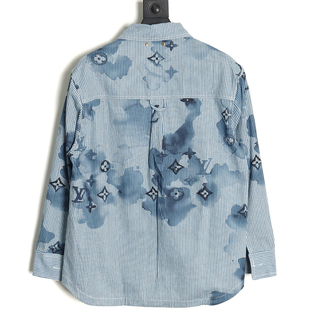 Louis vuitton blue ink monogram denim shirt jacket S-XL