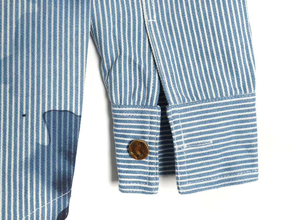 Louis vuitton blue ink monogram denim shirt jacket S-XL