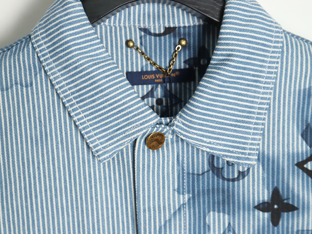 Louis vuitton blue ink monogram denim shirt jacket S-XL