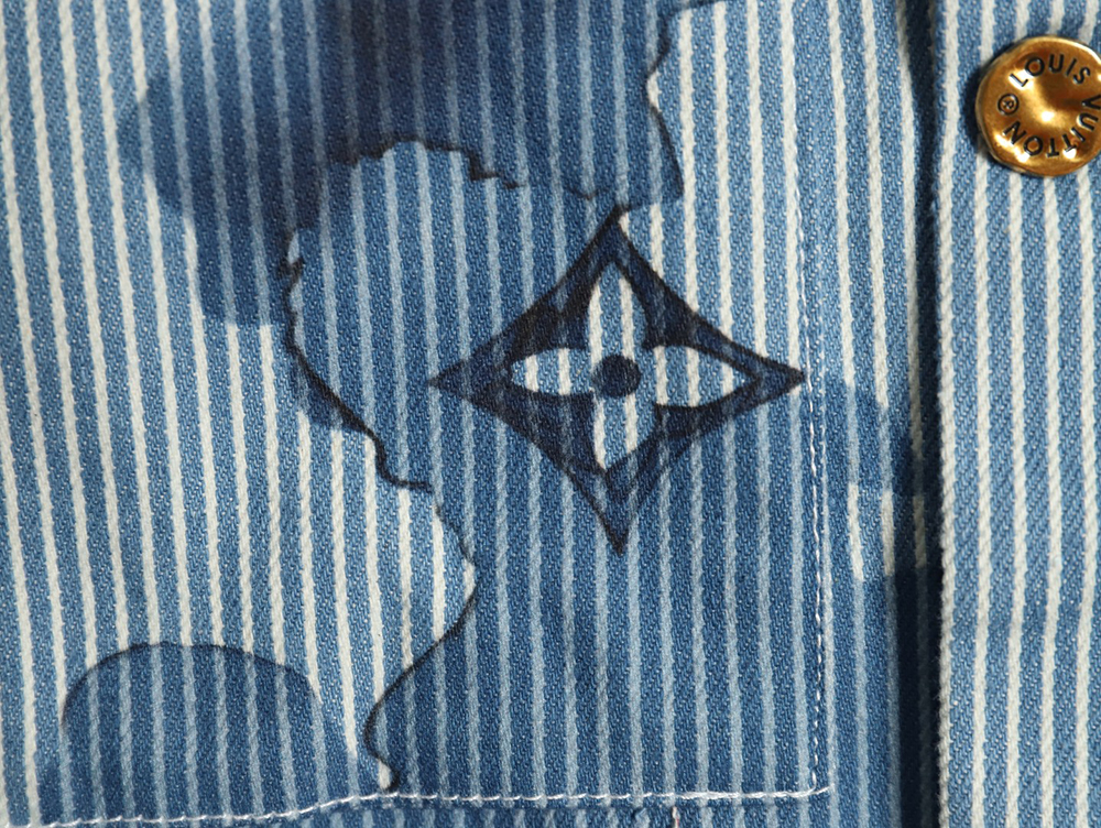 Louis vuitton blue ink monogram denim shirt jacket S-XL