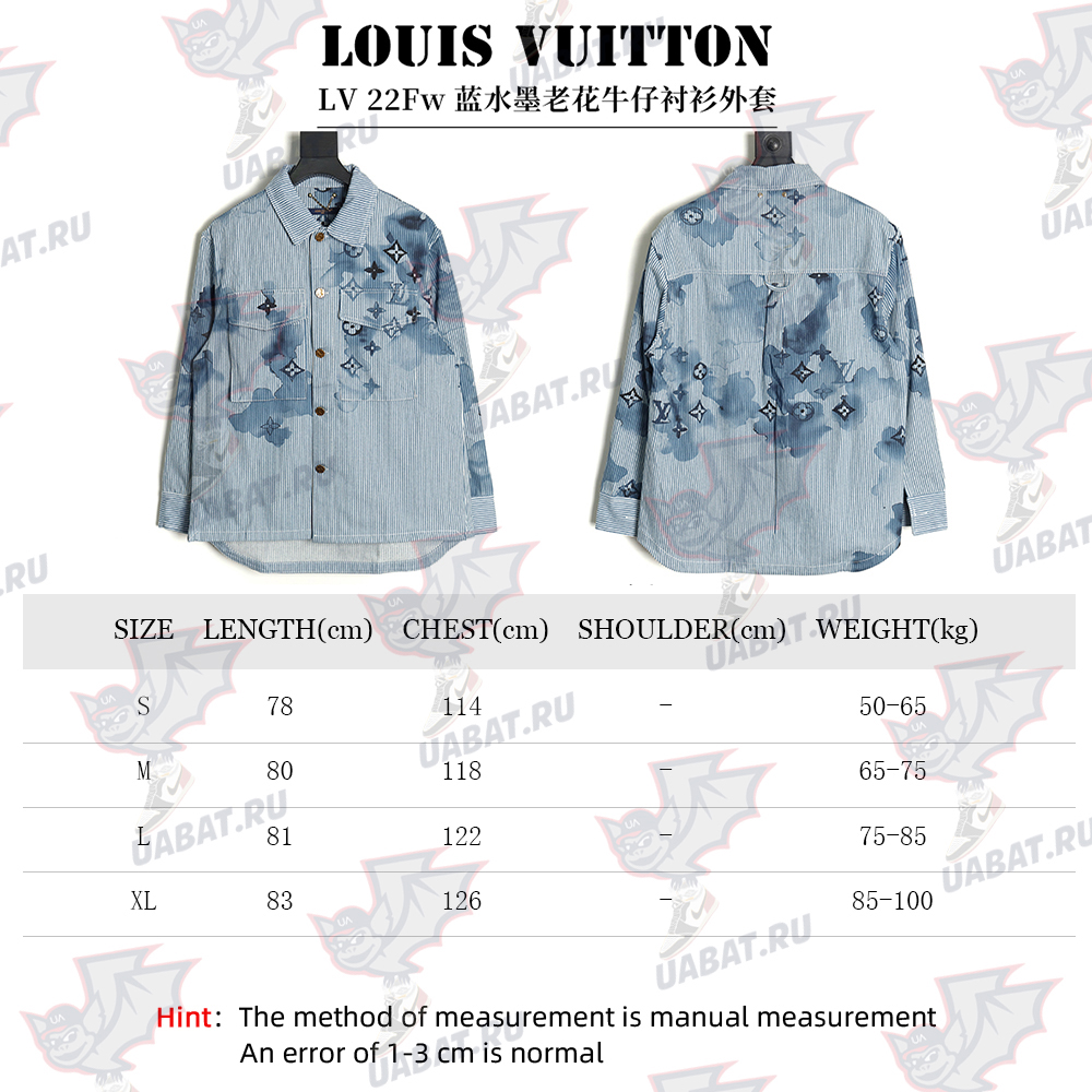 Louis vuitton blue ink monogram denim shirt jacket S-XL