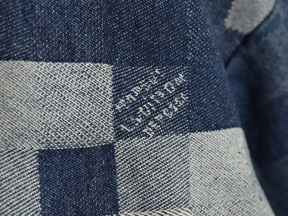 Louis Vuitton Blurred Checkerboard Denim Short Sleeve Jacket S-XL