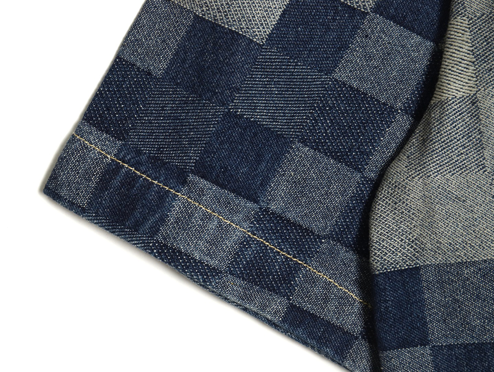 Louis Vuitton Blurred Checkerboard Denim Short Sleeve Jacket S-XL