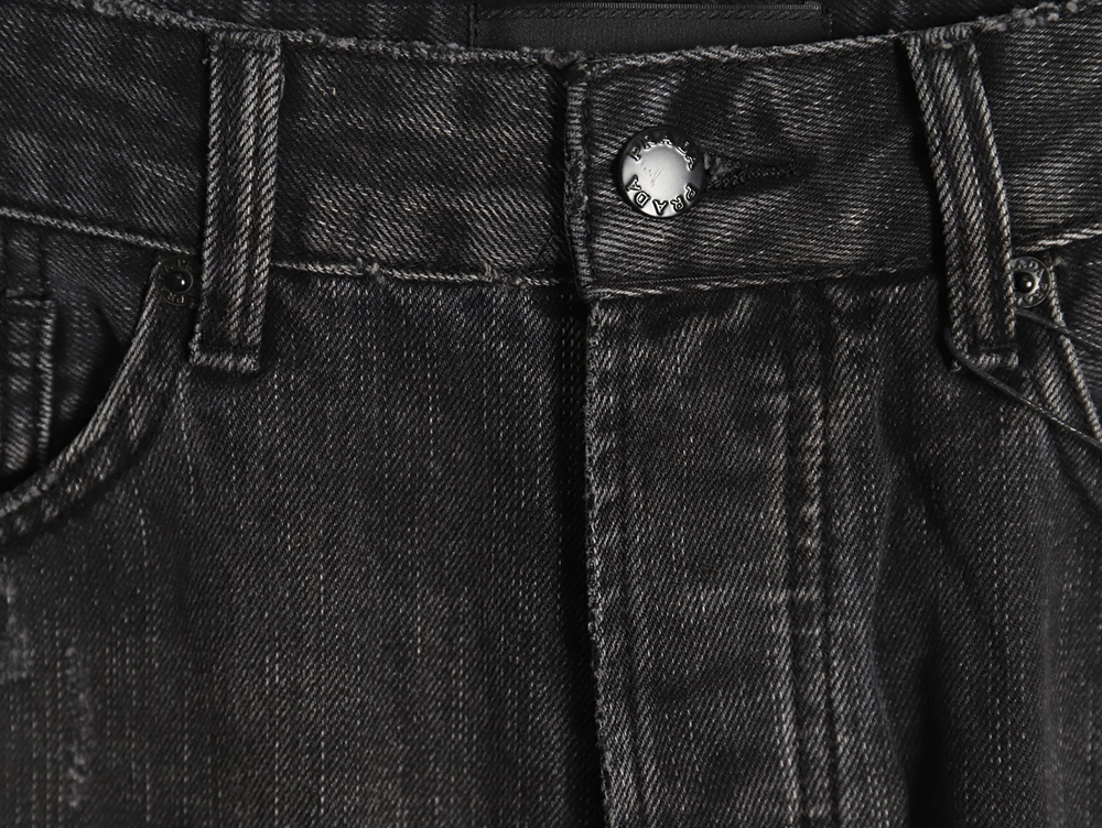 Prada washed jeans with triangle and logo embroidery S-XXL