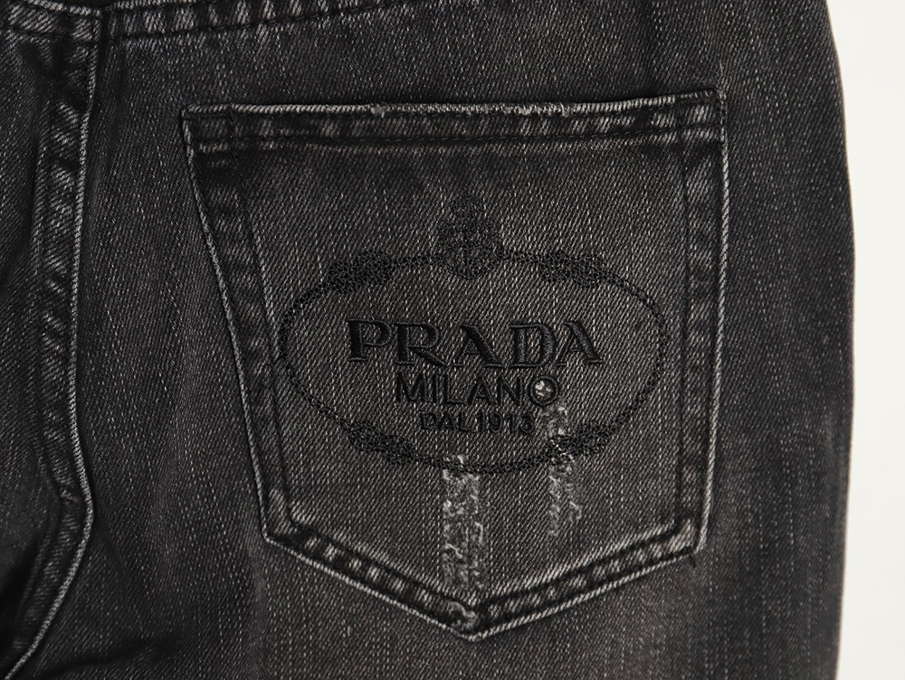 Prada washed jeans with triangle and logo embroidery S-XXL