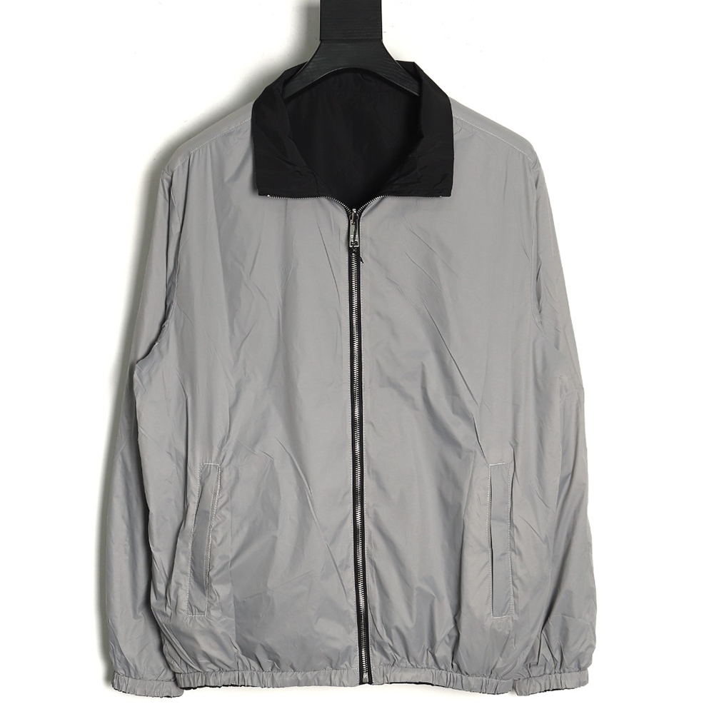 Prada triangle logo reversible zip-up jacket S-XL
