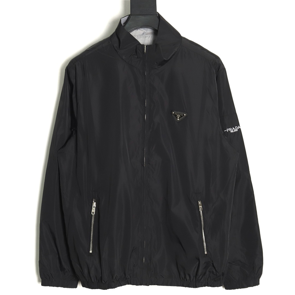 Prada triangle logo reversible zip-up jacket S-XL