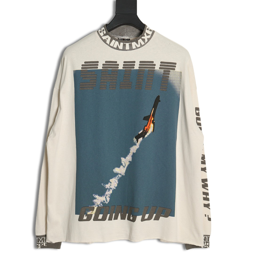 Saint Michael airplane illustration lettering long sleeves S-XL