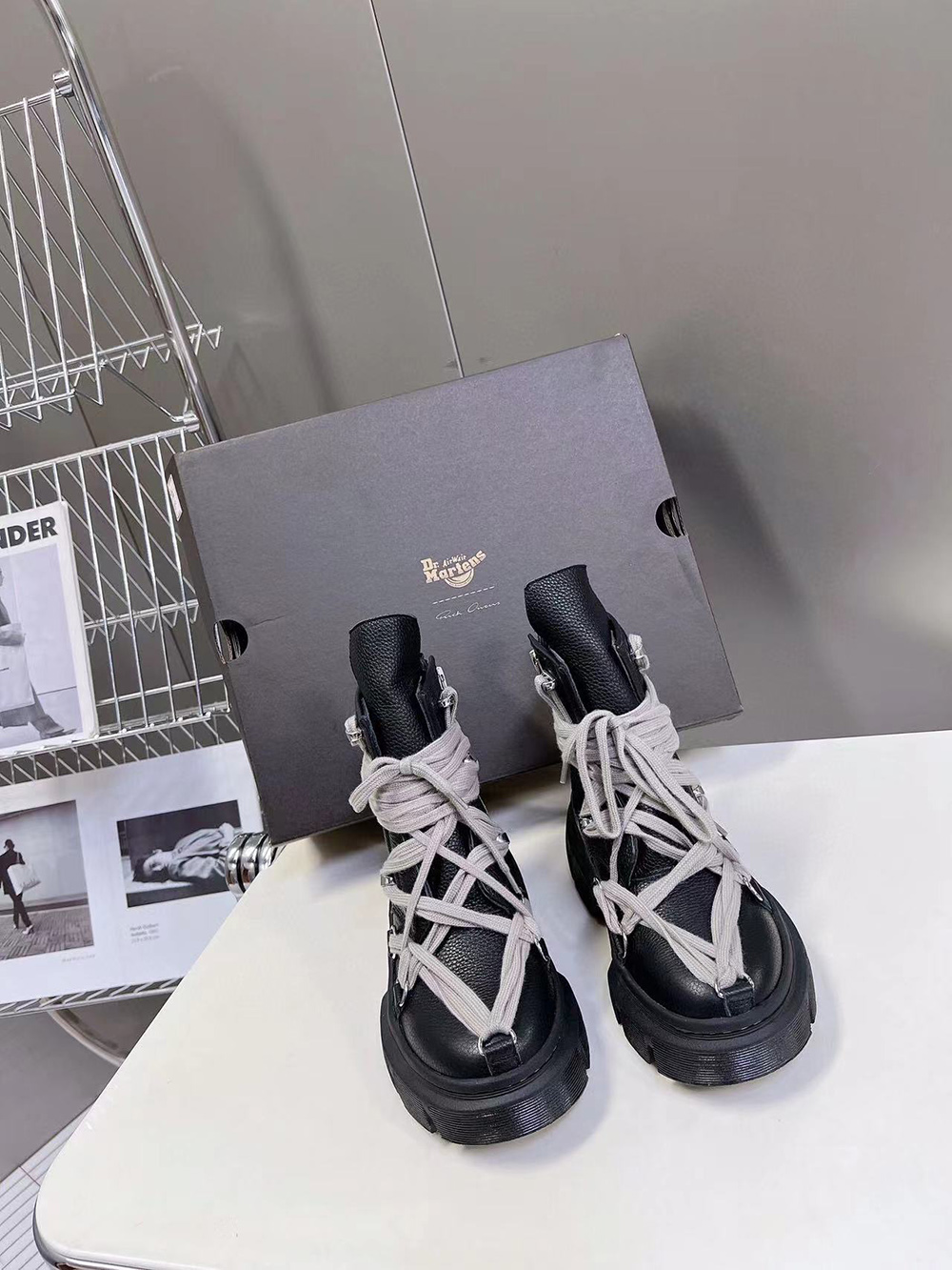 Dr. Martens x Rick Owens 1460 DMXL Megalace Boot ''Black''
