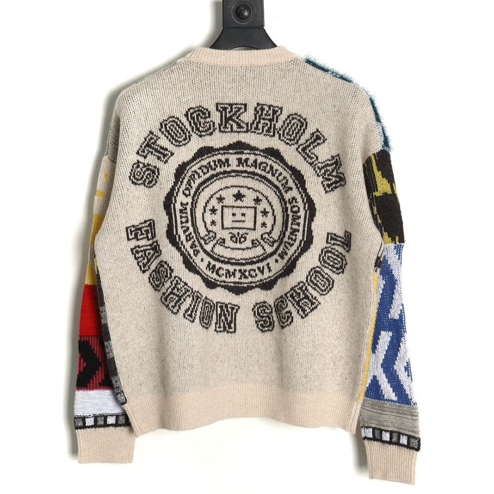 Acne studios panelled crew neck sweater