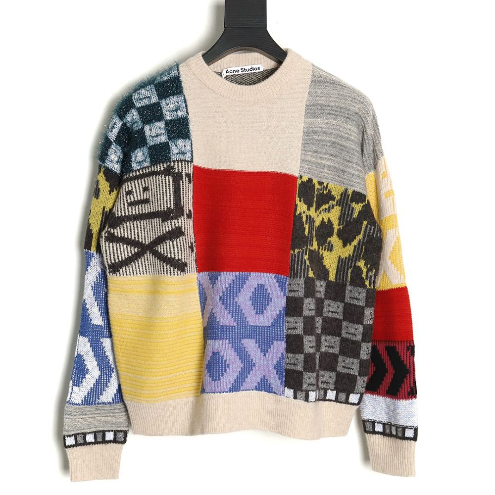 Acne studios panelled crew neck sweater