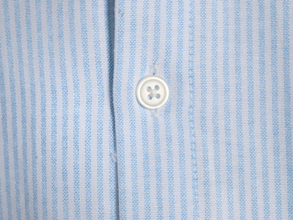 Ami small heart embroidered striped long-sleeved shirt