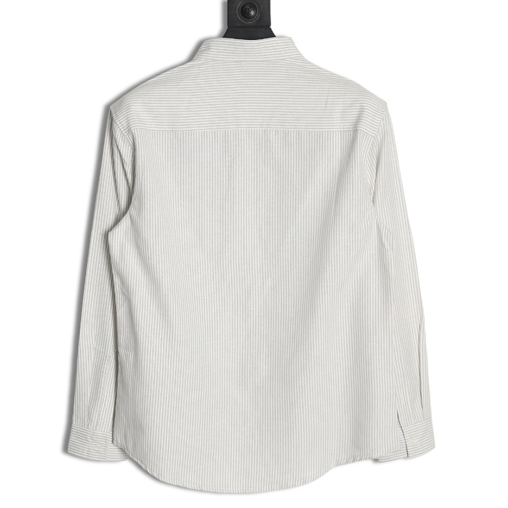 Ami small heart embroidered striped long-sleeved shirt TSK1