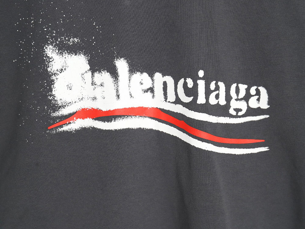 Balenciaga Blurred Coke Print Washed Ripped Long Sleeves TSK2
