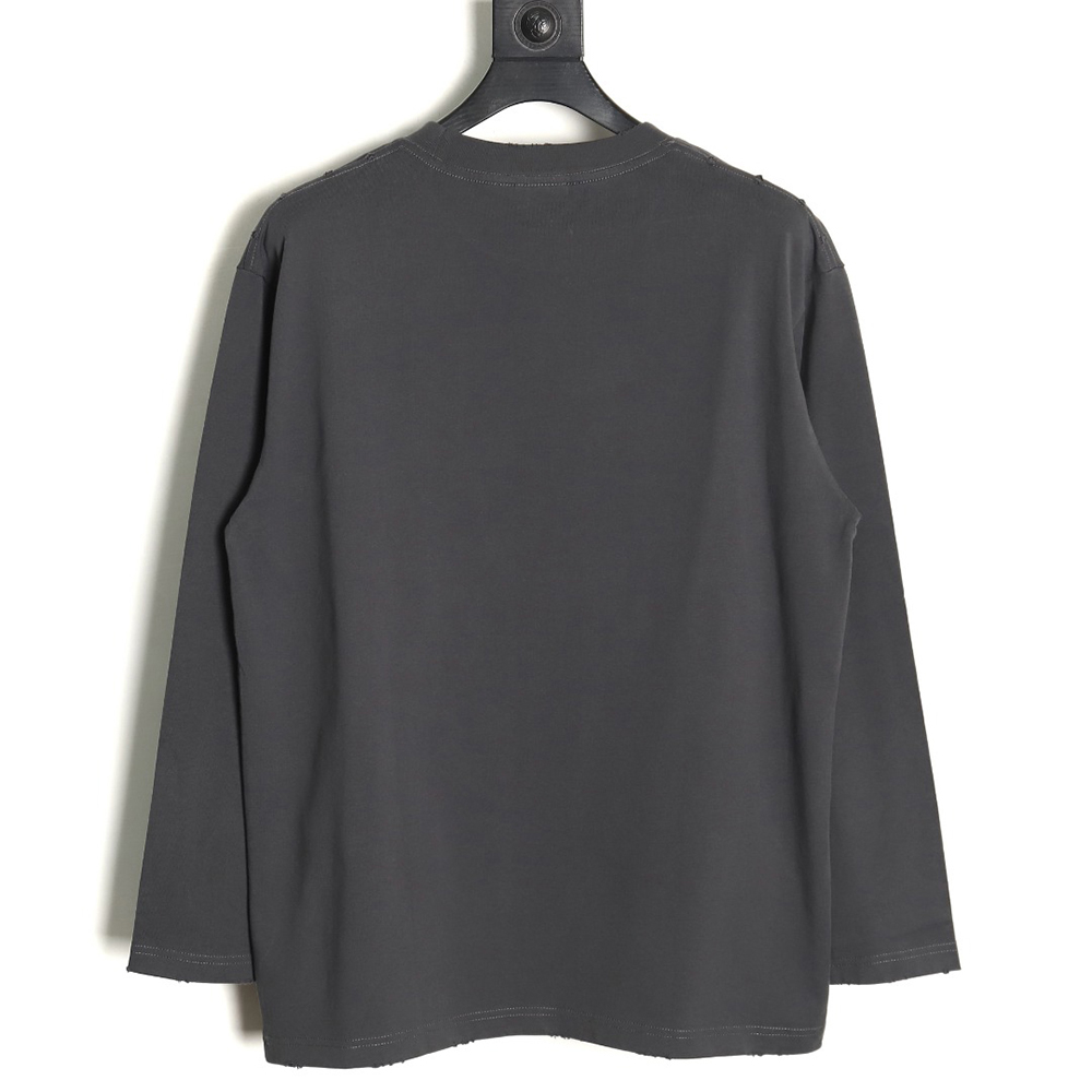 Balenciaga Blurred Coke Print Washed Ripped Long Sleeves TSK2