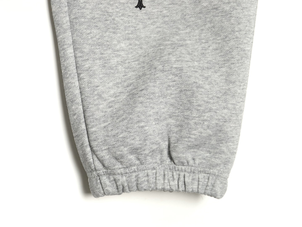 Chrome Hearts pressed leather cross embroidered cotton trousers