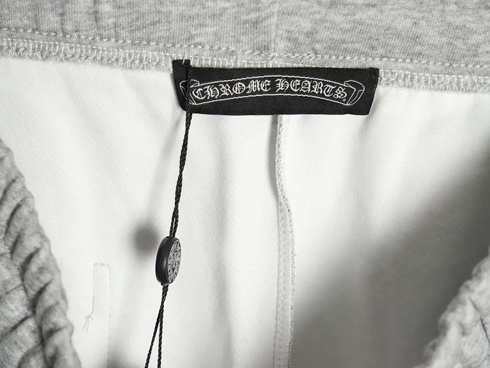Chrome Hearts pressed leather cross embroidered cotton trousers