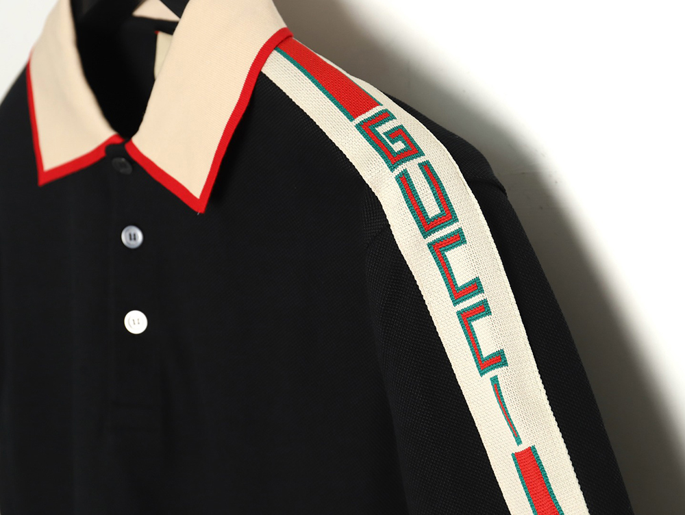 Gucci classic shoulder jacquard webbing Polo short sleeve