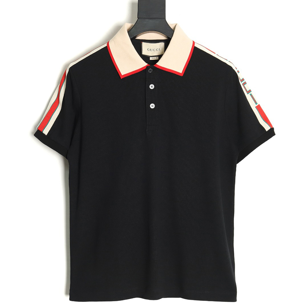Gucci classic shoulder jacquard webbing Polo short sleeve